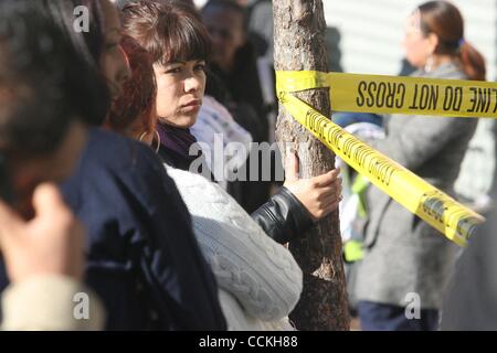 Nov 28, 2010 - Bronx, New York, U.S. - Fire victim in the Bronx building on  East 169th. St. where a man died and left homeless hundreds of people. (Credit Image: © Mariela Lombard/ZUMApress.com) Stock Photo