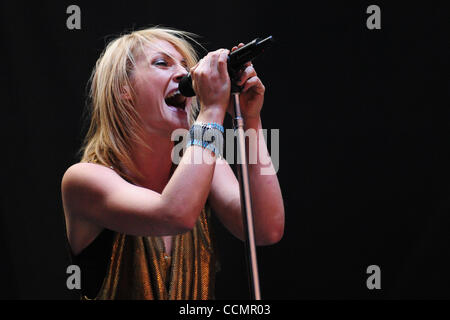 Oct. 29, 2010 - New Orleans, Louisiana, United States of America - Metric lead singer Emily Haines performs on the first day of the 2010 Voodoo Experience at City Park on October 29, 2010 in New Orleans, Louisiana. (Credit Image: © Stacy Revere/Southcreek Global/ZUMApress.com) Stock Photo