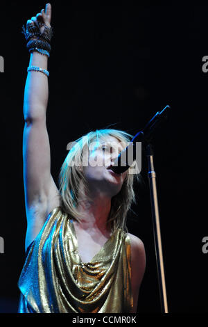 Oct. 29, 2010 - New Orleans, Louisiana, United States of America - Metric lead singer Emily Haines performs on the first day of the 2010 Voodoo Experience at City Park on October 29, 2010 in New Orleans, Louisiana. (Credit Image: © Stacy Revere/Southcreek Global/ZUMApress.com) Stock Photo