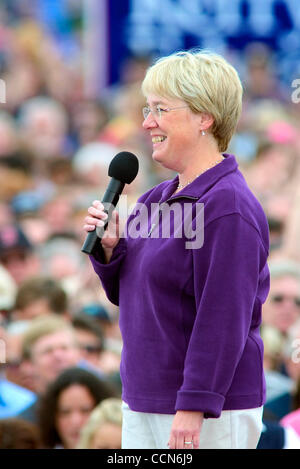 Sen. John Kerry  Has a rally for support in Tacoma, WA  thousands of supporters turned out, even with the threat of rain. WA. Democratic Senator Patty Murry turned out to lend her support, and gather votes herself for re-election Stock Photo