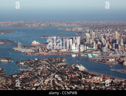 Nov 26, 2004; Sydney, New South Wales, AUSTRALIA; Aerial view of Sydney harbor and surroundings. Stock Photo