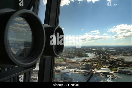 Nov 26, 2004; Sydney, New South Wales, AUSTRALIA; Aerial view of Sydney harbor and surroundings with telescope for viewing. Stock Photo