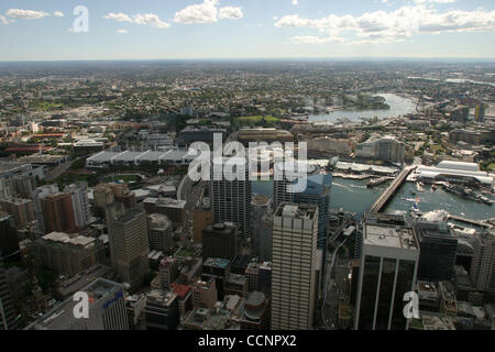 Nov 26, 2004; Sydney, New South Wales, AUSTRALIA; Aerial view of Sydney harbor and surroundings. Stock Photo