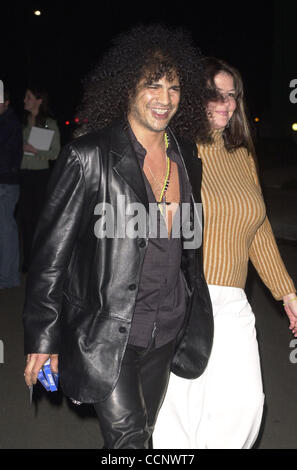 Feb 13, 2003; Hollywood, CA, USA; SLASH former guitarist of Guns N' Roses arrives arrives to the Livin' Large party celebrating Valentine's Day and Dave Navarro's engagement to Carmen Electra. Stock Photo