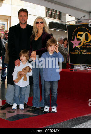 Apr. 12, 2010 - Hollywood, California, U.S. - I14732CHW  .Russell Crowe Honored With Star on The Hollywood Walk Of Fame  .Kodak Theatre, Hollywood, CA .04/12/2010  .RUSSELL CROWE AND WIFE DANIELLE SPENCER AND SONS TENNYSON SPENCER CROWE AND CHARLIE SPENCER CROWE . 2010 (Credit Image: Â© Clinton Wall Stock Photo