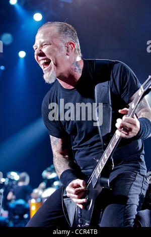 Metallica perform onstage during Metallica's massive  ''World Magnetic Tour'' stop at Palottomatica in Rome, Italy. (Credit Image: © Andrea Ranalli/Southcreek Global/ZUMApress.com) Stock Photo