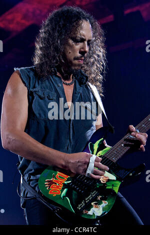 Metallica perform onstage during Metallica's massive  ''World Magnetic Tour'' stop at Palottomatica in Rome, Italy. (Credit Image: © Andrea Ranalli/Southcreek Global/ZUMApress.com) Stock Photo