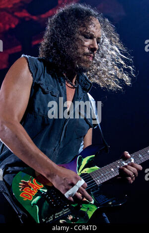 Metallica perform onstage during Metallica's massive  ''World Magnetic Tour'' stop at Palottomatica in Rome, Italy. (Credit Image: © Andrea Ranalli/Southcreek Global/ZUMApress.com) Stock Photo