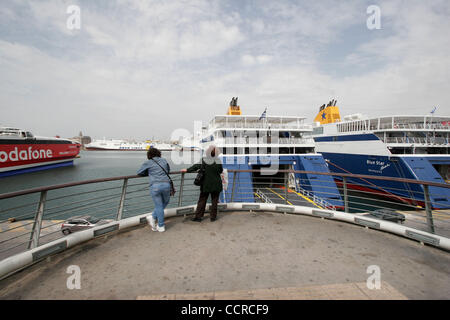 Apr. 26, 2010 - Piraeus, Greece - Greek sailors have 24h strike after the government said it would lift restrictions on foreign cruise ships in a first step towards liberalising the country's labour market. (Credit Image: © Aristidis Vafeiadakis/ZUMApress.com) Stock Photo