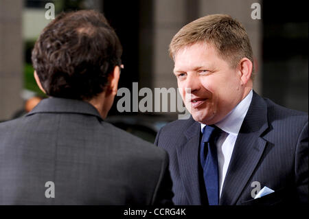 Slovak Prime Minister Robert Fico arrives for a meeting of head of state or goverment of the Euro zone  in  Brussels, Belgium on 2010-05-07  Â© by Wiktor Dabkowski Stock Photo