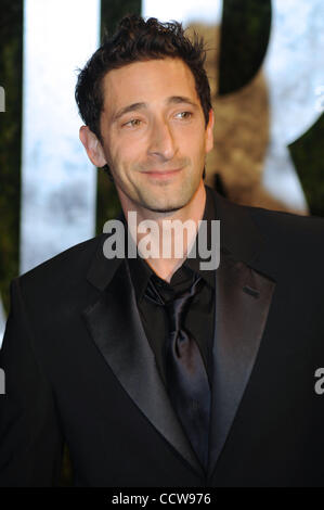 Adrien Brody arrives at the Vanity Fair Oscar Party on Sunday, March 2 ...