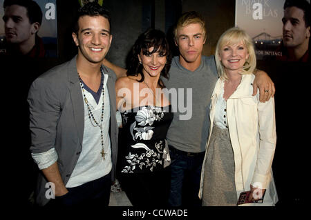 Apr 12, 2010 - Los Angeles, California, U.S. - 'Dancing With The Stars' 2 time champion MARK BALLAS poses with mother SHIRLEY BALLAS, 'Dancing With The Star's' DEREK HOUGH, and his mother MARRIANN NELSON in support of the release of Mark Ballas' first solo project 'Waiting For Patience' at The Mint  Stock Photo