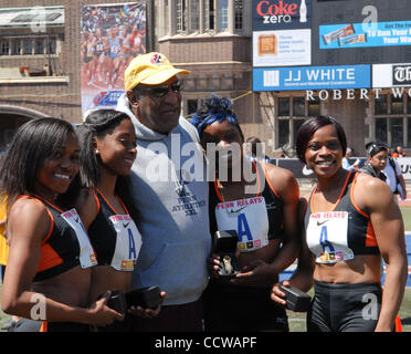 April 23, 2010-Philadelphia PA-USA-Famed Comedian BILL COSBY with the University of Texas A&M 4x100 team  at the Penn Relays awards ceremony. (Credit Image: (c) Ricky Fitchett/ZUMA Press) Photographer: Ricky Fitchett Source: Ricky Fitchett Title: Contract Photographer Credit: ZUMA Press City: Phila Stock Photo