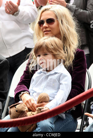 Apr 12, 2010 - Hollywood, California, U.S. - Wife DANIELLE SPENCER and son TENNYSON watch Russell Crowe receive his star during his Walk of Fame Ceremony in Hollywood. (Credit Image: © Lisa O'Connor/ZUMA Press) Stock Photo