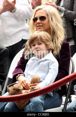 Apr 12, 2010 - Hollywood, California, U.S. - Wife DANIELLE SPENCER and son TENNYSON watch Russell Crowe receive his star during his Walk of Fame Ceremony in Hollywood. (Credit Image: © Lisa O'Connor/ZUMA Press) Stock Photo