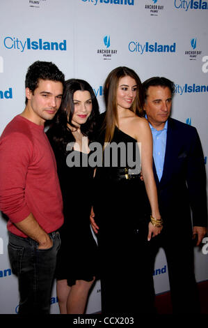 Mar. 15, 2010 - Hollywood, California, United States - Steven Strait, Julianna Margulies, Dominik Garcia Lorido and Andy Garcia during the premiere of the new movie from Anchor Bay Films, Hollywood ISLAND, held at the Landmark Theater, on March 15, 2010, in Los Angeles.. 2010.K64480MGE.(Credit Image Stock Photo