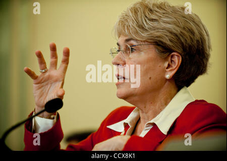 May 18,2010 - Washington, District of Columbia USA -  Jane Lubchenco, administrator of the National Oceanic and Atmospheric Administration appears before the Senate Commerce, Science and Transportation Committee for a hearing on the response to the accident involving the Deepwater Horizon in the Gul Stock Photo