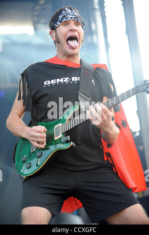 May 22, 2010 - Columbus, Ohio; USA - Gutiarist ADAM DUTKIEWIICZ of the band Killswitch Engage performs live as part of the 2010 Rock on the Range Music Festival.  The Fourth Annual Festival will attract thousands of music fans to see a variety of artist on three different stages over two days at the Stock Photo