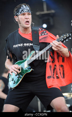 May 22, 2010 - Columbus, Ohio; USA - Gutiarist ADAM DUTKIEWIICZ of the band Killswitch Engage performs live as part of the 2010 Rock on the Range Music Festival.  The Fourth Annual Festival will attract thousands of music fans to see a variety of artist on three different stages over two days at the Stock Photo