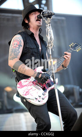 May 22, 2010 - Columbus, Ohio; USA - Singer ADAM GONTIER of the band Three Days Grace performs live as part of the 2010 Rock on the Range Music Festival.  The Fourth Annual Festival will attract thousands of music fans to see a variety of artist on three different stages over two days at the Columbu Stock Photo