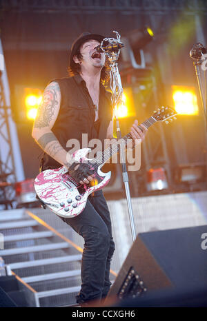 May 22, 2010 - Columbus, Ohio; USA - Singer ADAM GONTIER of the band Three Days Grace performs live as part of the 2010 Rock on the Range Music Festival.  The Fourth Annual Festival will attract thousands of music fans to see a variety of artist on three different stages over two days at the Columbu Stock Photo