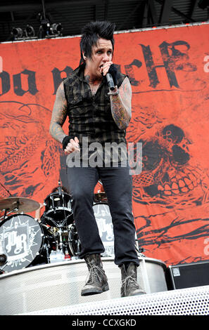 May 22, 2010 - Columbus, Ohio; USA - Singer JACOBY SHADDIX of the band Papa Roach performs live as part of the 2010 Rock on the Range Music Festival.  The Fourth Annual Festival will attract thousands of music fans to see a variety of artist on three different stages over two days at the Columbus Cr Stock Photo