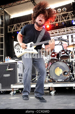 May 23, 2010 - Columbus, Ohio; USA - Singer / Guitarist CLAUDIO SANCHEZ of the band Coheed & Cambria performs live as part of the 2010 Rock on the Range Music Festival.  The Fourth Annual Festival will attract thousands of music fans to see a variety of artist on three different stages over two days Stock Photo