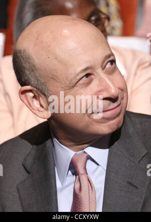 LLOYD BLANKFEIN, chairman and CEO of Goldman Sachs attends President BARACK OBAMA address on Banking and Wall Street Reform at Cooper Union. Stock Photo