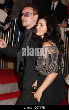 Singer BONO and his wife ALI  HEWSON attend the Metropolitan's Museum of Art Costume Institute Gala Benefit for the opening of the new exhibit 'American Woman: Fashioning A National Identity'. Stock Photo