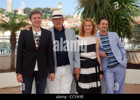 Actor Artem Menshikov, director Nikita Mikhalkov, actress Nadezhda Mihalkova and actor Oleg... Stock Photo