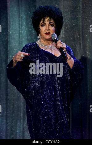 March 3, 2010 - Las Vegas, Nevada, USA -  LOUISE GALLAGHER performs as Elizabeth Taylor during the 10th Annual Celebrity Impersonators Convention at the Stratosphere Hotel and Casino.  The convention is an opportunity for tribute artists, lookalikes and soundalikes to network and impress agents and  Stock Photo