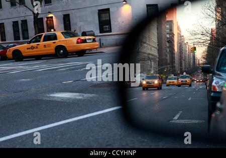 Mar 17, 2010 - New York, New York, U.S. - Yellow and black taxi cabs driving the streets of the city. (Credit Image: Â© Angel Chevrestt/ZUMA Press) Stock Photo