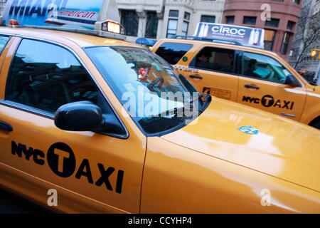 Mar 17, 2010 - New York, New York, U.S. - Yellow and black taxi cabs driving the streets of the city. (Credit Image: Â© Angel Chevrestt/ZUMA Press) Stock Photo