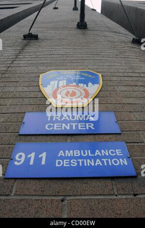 Apr 09, 2010 - Manhattan, New York, USA - As of 10 a.m. this morning the Fire Department has stopped sending ambulances to St. Vincent's Catholic Medical Center in Greenwich Village. The debt-ridden hospital is slated to close later this month.  (Credit Image: Â© Bryan Smith/ZUMA Press) RESTRICTIONS Stock Photo