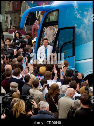 Apr. 12, 2010 - Loughborough, UK - Leader of the Conservative Party David Cameron during a general election campaign rally in Loughborough, Monday April 12, 2010, Photo By Andrew Parsons. (Credit Image: © Andrew Parsons/ZUMApress.com) Stock Photo