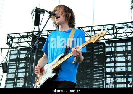 Tokyo Police Club performing at The Coachella Valley Music  and Arts Festival in Indio, CA on April 17, 2010Band Members ;  Dave Monks Graham Wright Josh Hook Greg Alsop Stock Photo