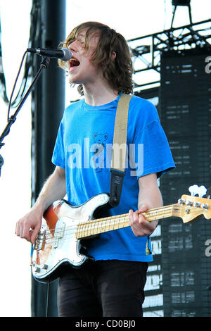 Tokyo Police Club performing at The Coachella Valley Music  and Arts Festival in Indio, CA on April 17, 2010Band Members ;  Dave Monks Graham Wright Josh Hook Greg Alsop Stock Photo