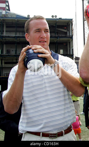 June 15, 2008 - New York, New York, U.S. - Peyton Manning takes part in the world's largest father-child Nerf football catch at Chelsea Piers in New York June 14, 2008...  /   K58621TGA(Credit Image: Â© Terry Gatanis/Globe Photos/ZUMAPRESS.com) Stock Photo