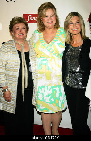 July 16, 2008 - New York, New York, U.S. - (L-R)  Rue McClanahan, Caroline Rhea and Olivia Newton John pose at the world premiere of ''Sordid Lives: The Series'' at the New World Stages in New York on July 15, 2008. .  /   K58801TGA.(Credit Image: Â© Terry Gatanis/Globe Photos/ZUMAPRESS.com) Stock Photo