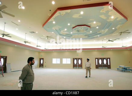 November 3, 2008, Escondido, CA, USA Interior view of the San Diego Sikh Society's new temple nearing completion. Close left is JAGRUP SINGH TAKHAR, a member of the society's board of directors, and at right is his bother AMRITPAL SINGH TAKHAR, the society's president Credit: photo by Charlie Neuman Stock Photo