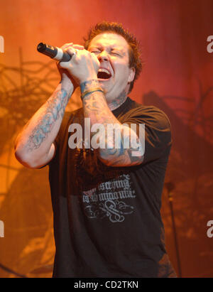 Mar 22, 2008 - Fayetteville, North Carolina, USA - Singer PAUL MCCOY of the band 12 Stones performs live as there 2008 tour makes a stop at the Crown Theater located in Fayetteville. Copyright 2008 Jason Moore. Mandatory Credit: Jason Moore Stock Photo