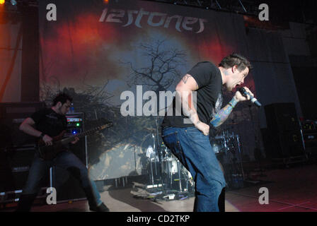 Mar 22, 2008 - Fayetteville, North Carolina, USA - Singer PAUL MCCOY of the band 12 Stones performs live as there 2008 tour makes a stop at the Crown Theater located in Fayetteville. Copyright 2008 Jason Moore. Mandatory Credit: Jason Moore Stock Photo