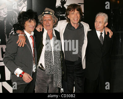 Mar 30, 2008 - New York, NY, USA - Rolling Stone band members RONNIE WOOD, KEITH RICHARDS, MICK JAGGER and CHARLIE WATTS at the arrivals for the New York premiere of 'Shine A Light' held at the Ziegfeld Theater. (Credit Image: © Nancy Kaszerman/ZUMA Press) Stock Photo