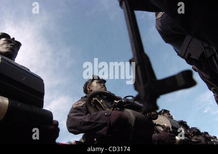 Naval Special Warfare personel or 'Kopaska'  stand in a formation during a ceremony of 46 years  Anniversary in  Jakarta, Indonesia. March 31,2008.The Indonesian and United States Navies will conduct a joint exercise code-named 'Naval Engagement Activity (NEA) 2008'.The joint exercise code-named NEA Stock Photo