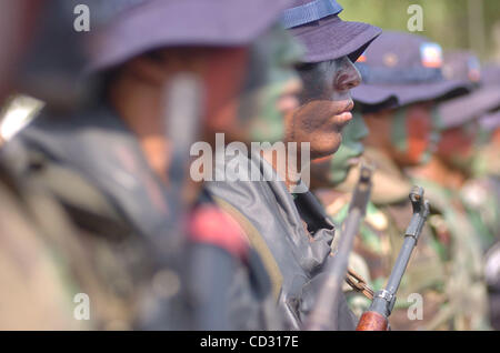 Naval Special Warfare personel or 'Kopaska'  stand in a formation during a ceremony of 46 years  Anniversary in  Jakarta, Indonesia. March 31,2008.The Indonesian and United States Navies will conduct a joint exercise code-named 'Naval Engagement Activity (NEA) 2008'.The joint exercise code-named NEA Stock Photo