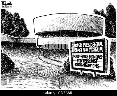 Editorial cartoon by Steven Lait/Oakland Tribune Stock Photo