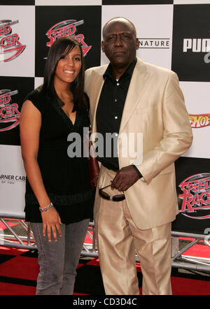 Apr 26, 2008 - Los Angeles, California, USA - Actor RICHARD ROUNDTREE & Daughter MORGAN arriving at the 'Speed Racer' World Premiere held at the Nokia Theatre. (Credit Image: © Lisa O'Connor/ZUMA Press)