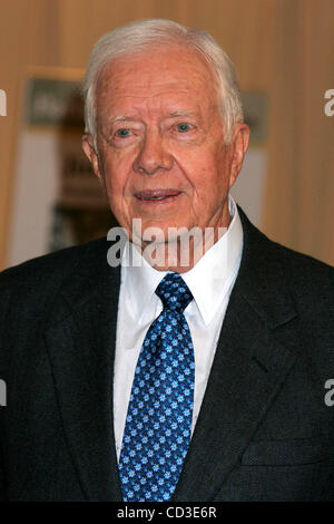 Apr. 28, 2008 - New York, New York, U.S. - FORMER PRESIDENT JIMMY CARTER  SIGNS COPIES OF HIS BOOK, ''REMARKABLE MOTHER'' , A TRIBUTE TO HIS OWN MOTHER AT BARNES AND NOBEL BOOKSTORE .FIFTH AVENUE    04-28-2009.       2008.FORMER PRESIDENT JIMMY CARTER  .K57897RM(Credit Image: Â© Rick Mackler/Globe P Stock Photo