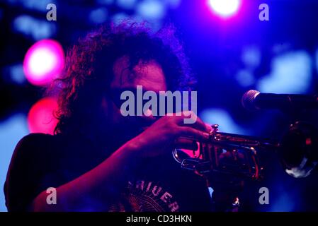 The lead singer and trumpet player in a small jazz band ...