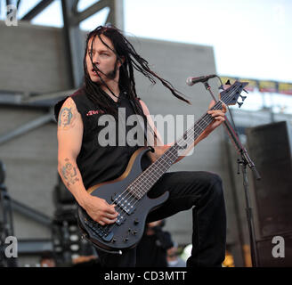 May 17, 2008 - Columbus, Ohio; USA - Bass Guitarist JOHN MOYER of the band Disturbed performs live as part of the 2nd annual Rock on the Range Music Festival that is taking at Columbus Crew Stadium. Copyright 2008 Jason Moore. Mandatory Credit: Jason Moore Stock Photo